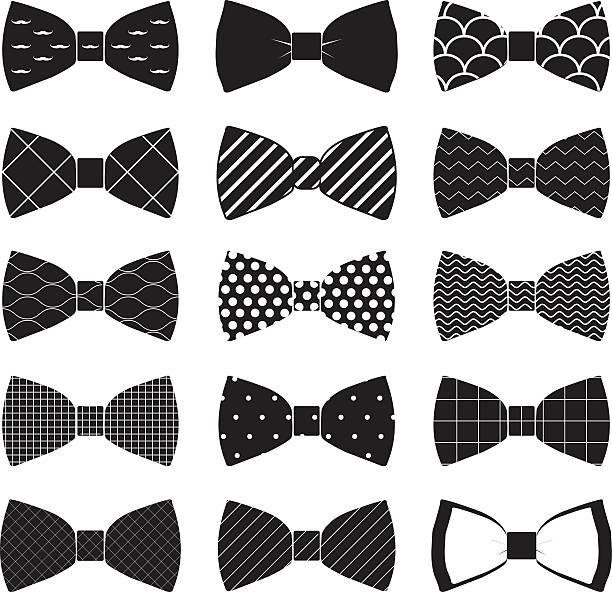 set of bow tie in vector on white background illustration set of bow tie in vector on white background bow tie stock illustrations