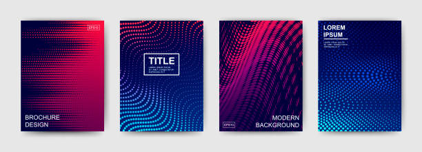 Set of bright gradient patterns with rotating effect Set of bright gradient patterns with rotating effect. Dynamic design with abstract waves for postcards, posters, brochures and flyers covering stock illustrations