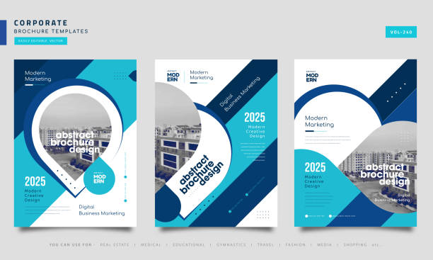 Set of Brochure cover design layout for business vector art illustration