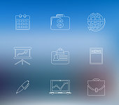 istock Set of business line icons 506360031