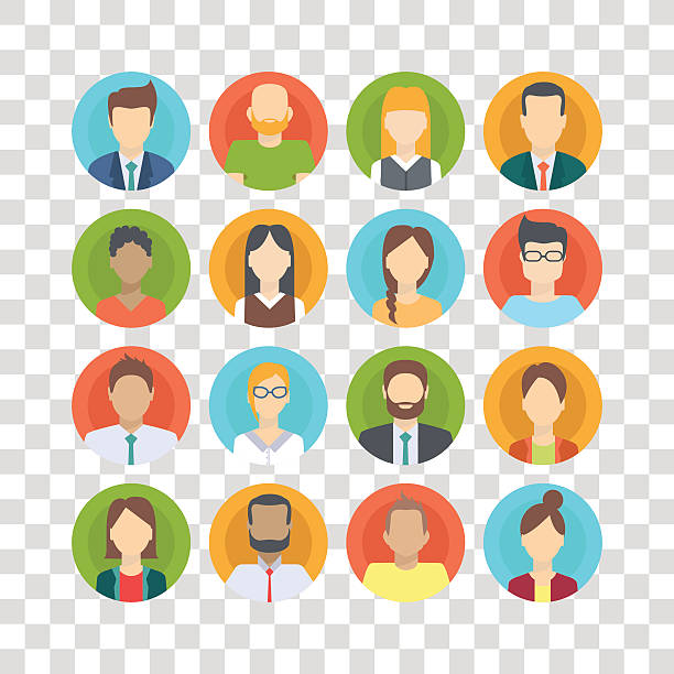Set of business people Set of business people, collection of diverse characters in flat cartoon style, vector illustration avatar clipart stock illustrations
