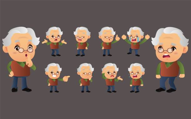Set of career with different emotions Set of career with different emotions old man crying stock illustrations