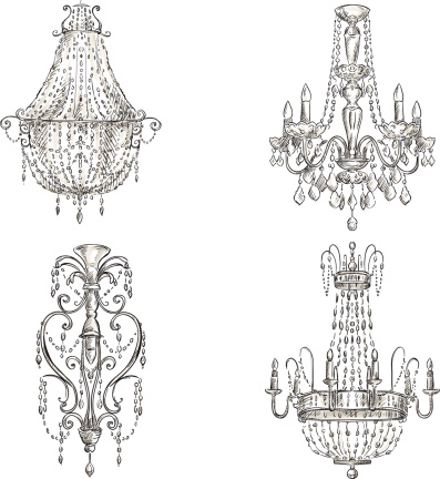 set of chandelier drawings