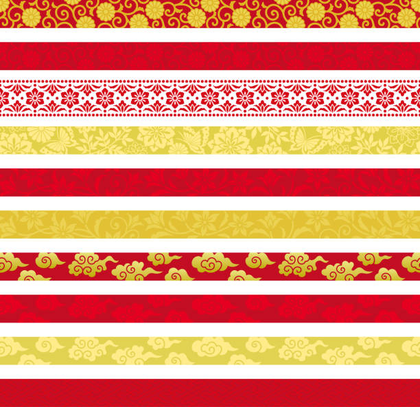 中国の装飾的な旗のセット。 - 中国点のイラスト素材／クリップアート素材／マンガ素材／アイコン素材