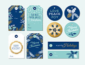 istock Set of Christmas and holiday tags. 1163564035
