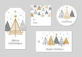 Set of Christmas and holiday tags. Stock illustration