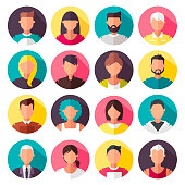 Set of colorful vector icons. people