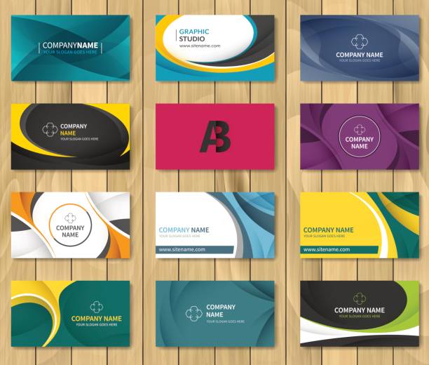 Set of corporate business card bundle. Set of corporate business card bundle. Vector illustration. business cards and stationery stock illustrations