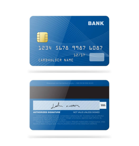 ilustrações de stock, clip art, desenhos animados e ícones de set of credit cards isolated on white background. - credit card