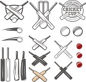 istock Set of cricket team emblem design elements 469168342