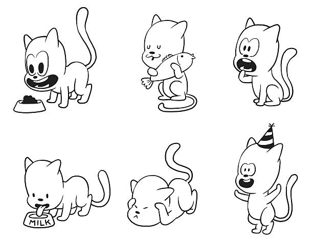 Cat Drinking Milk Illustrations, Royalty-Free Vector Graphics & Clip