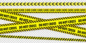 istock Set of danger caution seamless tapes.  Do not cross.  Closed. Warning signs for your web site design, logo, app  on transparent background. EPS10 1337007471