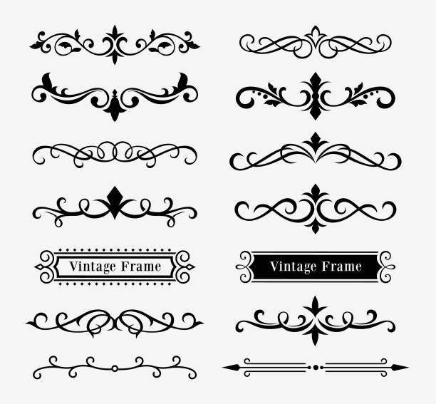 Set of decorative elements for design vector art illustration