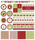 Vector set of design elements for Christmas party