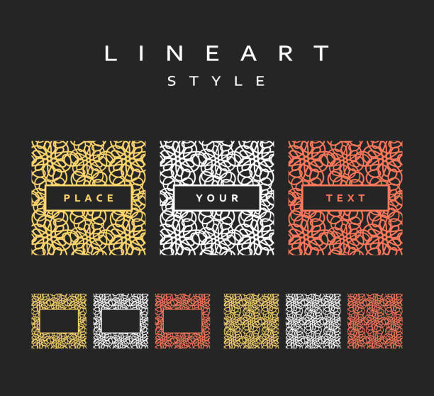 Set of design elements. Labels and frames. vector art illustration