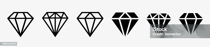 istock Set of diamonds in a flat style 1282464041