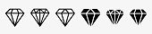 istock Set of diamonds in a flat style 1282464041