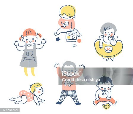 istock Set of different baby movements 1267187121