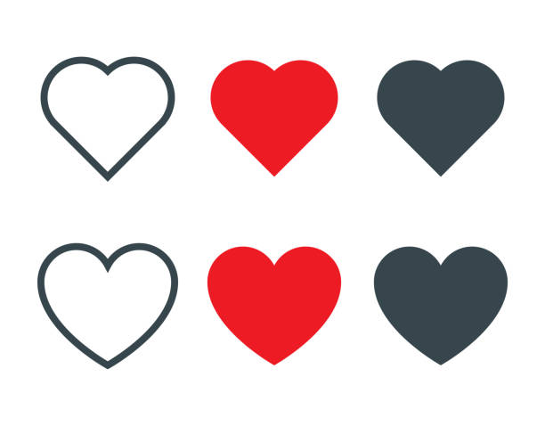 Set of different heart shapes icon Set of different heart shapes icon. Vector illustaration isolated on white background. Valentines Day heart shape stock illustrations