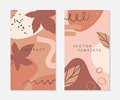 Set of editable  story templates with copy space for text.Autumn ad and promo concept.Modern vector layouts.Trendy design for social media marketing,digital post,prints,banners.