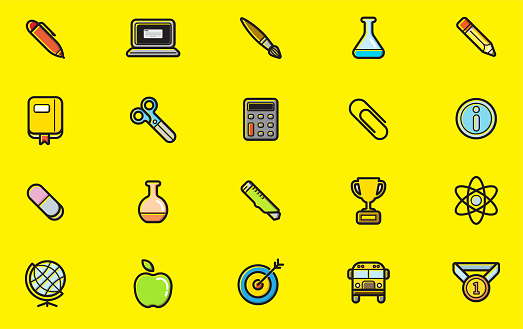 Set of Education Icons. Vector Illustration.