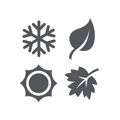 A Set Of Four Seasons Icons Stock Illustration - Download Image Now
