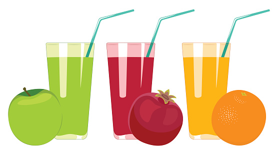 Set of fruit juices.