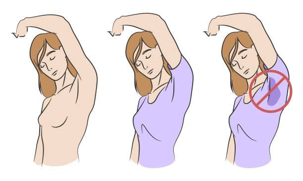 Set of girls armpit vector art illustration