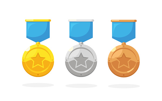 Classic Star Motivation Badges Gold Silver and Bronze 