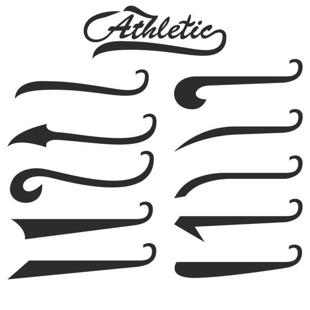 set of hand lettering underlines swishes tail, swooshes collection isolated...