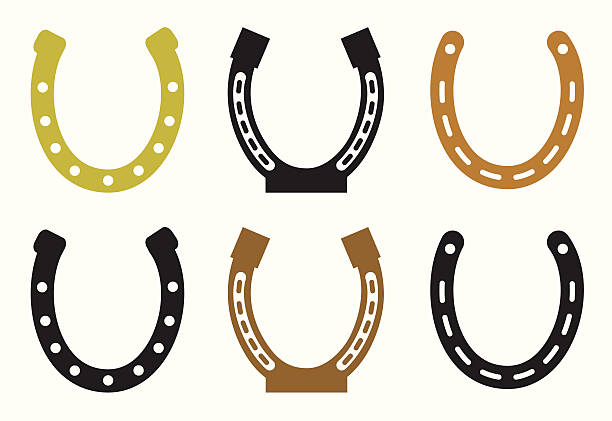 Set of horseshoe  horseshoe stock illustrations