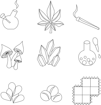 Set of icons for drugs.