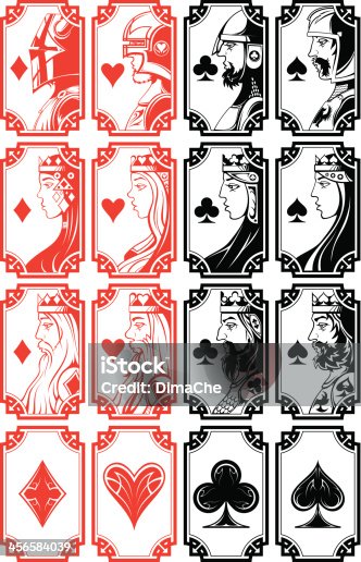 istock Set of illustrated playing card images 456584039