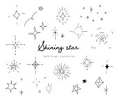 set of illustration of shining stars