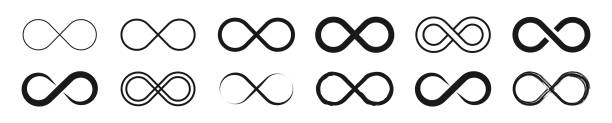 Set of infinity icons. Unlimited infinity, endless, logos. Vector illustration. vector art illustration