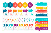 Vector illustration of the infographic elements, timelines.