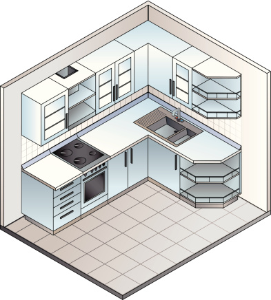 Set of Isometric kitchen