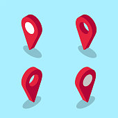 Set of isometric location icons