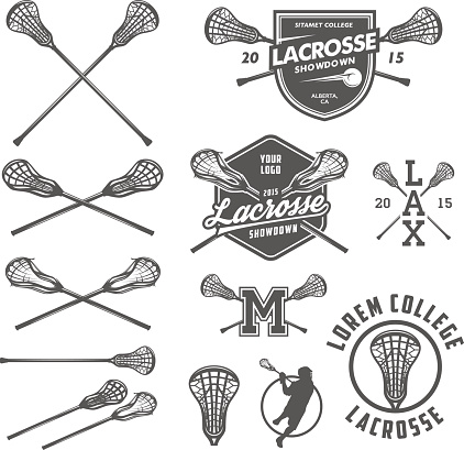 Set of lacrosse design elements