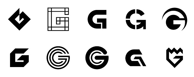 Set Of Letter G Logo Stock Illustration - Download Image Now - iStock