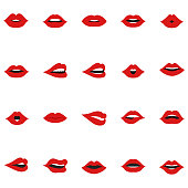 Set of lips icon