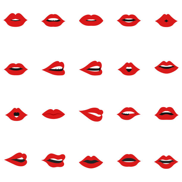Set of lips icon Set of lips icon human lips stock illustrations