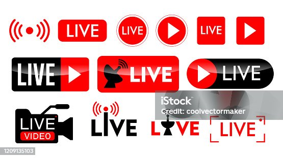 istock set of live streaming icon or live broadcasting online concepts. eps 10 vector. 1209135103
