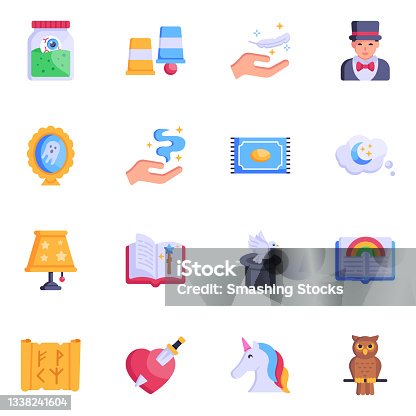 istock Set of Magical Flat Icons 1338241604