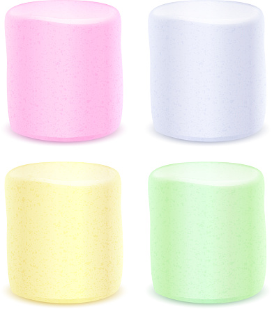 Set of marshmallows - pastel colored.