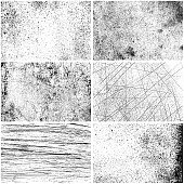 Rectangle grunge texture backgrounds. One color - black. Set of six different rectangle backdrops