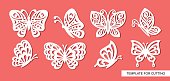 Template for laser cut, wood carving, paper cutting and printing. Vector illustration.