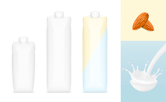 Set of packaging mockups for milk, juice and etc.