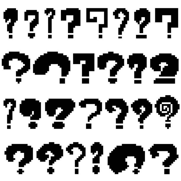 Set of pixel questions of black color Set of pixel questions of black color on white background minecraft apk stock illustrations