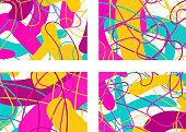 set of  pop-art  doodle  patterns